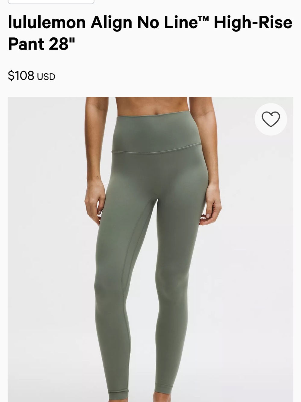 Lululemon Align No Line High-Rise Leggings — Dark Green Size 4